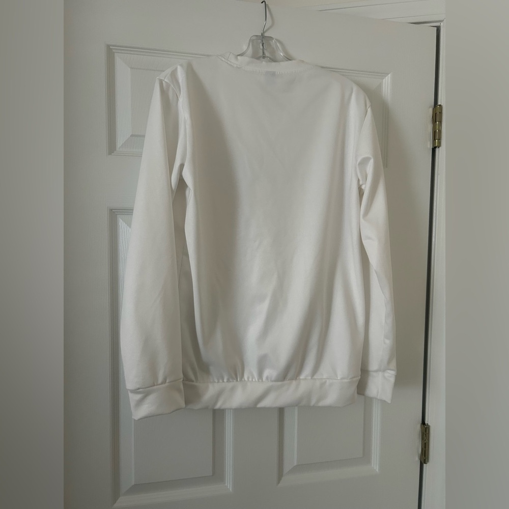 White Sweatshirt with Green Bows and 'Merry' Print - Picture 2 of 4